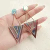 Dangle Earrings Fashion Laser Cut Geometric Acrylic For Women Exaggerated Reflective Inverted Triangle Long Earring