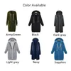 Autumn Women's Hooded Shirt Plus Size Long Style Zip Up Solid Color Pockets Sweatshirts Coat Hoodies Woman Clothing 240117