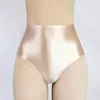 Sous-vêtements sexy hommes sous-vêtements brillants slips bas avec fesses soyeuses taille haute collants lisses pantalons maillots de bain huileux plus taille