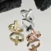 Tiff Ring Designer Kvinnor Toppkvalitetsringar Ring T-formade Pure Silver Rose Gold Accessories T Utsökt Dragon Year Spring Festival