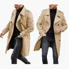 Trench płaszcz Mężczyzny klasyczny podwójnie piersi długi płaszcz odzież męska długie kurtki płaszcze Brytyjskie styl płaszczy s-4xl rozmiar 240117