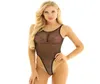 Summer Women One Piece Fishnet See Through Sheer Lingerie Sleeveless Backless High Cut Thong Leotard Bodysuit Nightwear Swimwear4227909