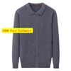 Arrival Fahsion Winter Thickened 100% Pure Cashmere Cardigan Men's Sweater Zipper Polo Coat Size XS S M L XL 2XL 3XL 240117