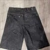 Pantalones cortos para hombres Pantalones cortos sueltos vintage hasta la rodilla Playa Moda de verano Casual Y2k Hip Hop Pantalones cortos de mezclilla 2023 Nuevo Harajuku Punk Rock Gym Pantalones cortos masculinos T240117