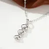 Hänge halsband lyxiga kvinnliga små runda halsband Dainty Silver Color Chain Charm White Zircon Wedding for Women