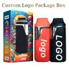 Stylo Vape personnalisé 1 ml 2 ml Pod jetables E-cigarettes huile épaisse stylos vaporisateur vides rechargeable 280 mAh batterie logo personnalisé affichage boîtes d'emballage sacs Mylar