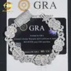 Biżuteria raper Solid Sier Moissanite Diamond Men Modna Moda 15 mm nieskończoność Link z Dollar Znak Charm Iced Out Bransoletka