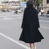 Maxmaras Cashmere Coat Coat Womens Wool Coats Sheng Hongs 23 الخريف والشتاء الجديد M عائلة مصنوعة يدويًا من الصوف المصنوع يدويًا مع نمط موجة الماء F OV0J