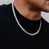 14K White Gold Width 3mm/4mm/5mm Flat Snake Chain Choker Necklaces for Men Designer Luxury Original