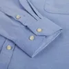 Chemise décontractée à rayures à carreaux Oxford pour hommes à manches longues Poche poitrine plaquée sur le devant Col boutonné Regularfit Chemises de travail épaisses 240117