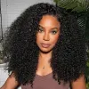Brazilian 13x4 Afro Curly Lace Front Wig Deep Kinky Curly Human Hair Wigs HD Transparent Lace Frontal Synthetic Closure Wig for Women
