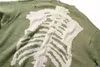 Herrenpullover Stricken KAPITAL Skull Sweater Männer Frauen Großes Skelett Grafik KAPITAL Sweater Vintage Destroyed Green Hole Pulloversyolq