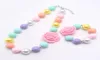 Nya färgglada flickor Chunky Flower Necklace Diy Beads Armband For Kids Party Gift Handgjorda bubblegum smycken3727640