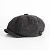 Bérets rétro Style britannique Sboy casquette hommes coton Ascot casquettes kaki mâle printemps été Vintage marque octogonale plate