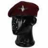 Beralar İngiltere Ordusu İngiliz Havadaki Paraşütçü Kuvvetleri Kırmızı Yün Kraliyet Maroon Bere Askeri Şapka Cap Reefactment