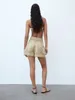 Damskie spodenki Summer Modna Moda Condytualna odzież Kontrast Kolor Haft Haft Haft High Talle Slim