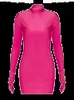 Dulzura Solid Long Sleeve With Gloves Mini Dress BodyCon Sexy Streetwear Party Half Turtleneck Outfits Y2K Clothes Wholesale 240117