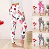 Leggings femininas dia dos namorados mulheres dia dos namorados bonito impressão casual confortável casa bota presente para amantes roupas de casal