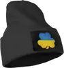 ベレー帽ウクライナの旗クローバーニットビーニー冬の男女のための冬の帽子編みカフドスカルキャップ