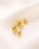 Boucles d'oreilles en or fin jaune 18 carats, perles rondes solides, Piercing, New6869044