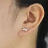 Trendy 100% 925 Sterling Silver Round Heart Waterdrop Elliptic Shape Zircon Stud Earrings Pave Zircon Fashion Lovely Women Lady Festival Gift Jewelry Accessories