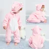 KIGURUMI PAJAMA DLA DZIECI FLANEL CUTY BABY ROMPER UNICORN PANDA DINOSAUR Kidsiessies Kostiumy Winter Boys Girl