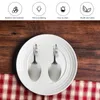 Forks 6 Pcs Ice Cream Spoons Curved Handle Rustproof Tableware Buffet Stainless Steel Serving Toddler