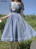 Japanische weiche Schwester süßes Lolita-Kleid Frauen süße Puffärmel schlanke Studentenkleider Party Retro Mädchen Bogen Salior Kragen Vestidos 240117