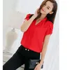 Women's Blouses Women Shirt Chiffon Blusas Femininas Tops Short Sleeve Elegant Ladies Formal Office Blouse Plus Size XXXL