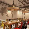 American personality hemp rope yurt bar chandelier retro industrial style clothing store restaurant Internet cafe iron pendant lamps and lanterns