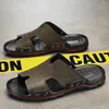 Chinelos cyytl homens no verão moda pescador sapatos plataforma ao ar livre praia slides de couro plana luxo casual sandálias masculinas