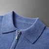 Autunno e inverno maglione di cashmere da uomo 100% lana merino pullover casual sciolto POLO maglia fondo camicia giacca camicia 240117