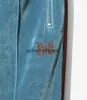 Męskie spodnie aksamitne igły ciemnoszare czerwona wstążka dres menu kobiety haft haftowy motyl Awge pantsephemeralew