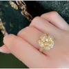 Goldstones Flower Luxury Ring 1.50CT Moissanite Solid 18k Gold Diamond Ring Fine Jewelry