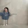 Jackets 2023 Autumn New Baby Long Sleeve Hooded Coat Infant Girl Denim Jacket Fashion Children Denim Hoodie Toddler Clothes H240508