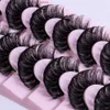 False Eyelashes 10 pairs of Russian striped eyelashes DD curly 3D reusable fluffy false extension Q2404251