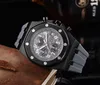 Luxury Men's Watch Classic Quartz Watch Automatic Six Hand Chronograph Run Second Watch 41mm Dial Rubber Strap Design Casual Sports Watch