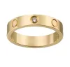 Оригинальный логотип с гравировкой 6 мм с бриллиантом LOVE Ring 18K Золото Серебро Роза Кольца из нержавеющей стали 316L Женщины мужчины влюбленные свадебные украшения Lady Party большой размер США