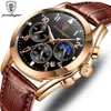 POEDAGAR Mannen Horloges Mode Lederen Waterdichte Lichtgevende Topmerk Luxe Heren Quartz Horloge Relogio Masculino 240117