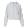 Outono e inverno feminino hoodies cor sólida solto curto meio zip bolsos polegar buraco manga longa pulôver camisolas 240117