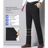 Mens Summer Thin Fashion Business Casual Suit Pants Long Elastic Straight Sleeve Formal Plus Size 2840 240117