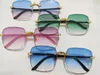 2023 Nya Rimless Women's Solglasögon Fashion Gradient Lenses Sun Glasses Lady Vintage Alloy Legs Classic Designer Shades UV400