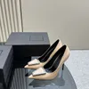 Fashion Pumps High Heels Shoes Sexy Pointy Sexy High Heel Patent Leather Sandal Large Square Buckle Designer Slingback Heel Luxury Dress Party Shoe Top Quality