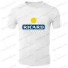 T-shirts pour hommes Été Marque française Ricard T-shirt pour hommes Coton Surdimensionné Entraînement Homme Vêtements Streetwear Casual O Cou Tops Tee Hommes Vêtements T240117