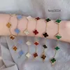 Designer Van Clover Gioielli Clef Cleef Bracciale Four Leaf Clover Bracciali Versione alta fourleaf Lover fiveflower Clef donna S925 oro rosa rosso onice bianco madreperla