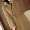 Maxmaras Cashmere Coat Womens Wool Coats m Family Labbro Water Wave Pattern Bathrobe Medium Length Double Sided Woolen Gu Jia High End Hep