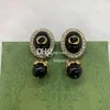 Vintage Letter Rhinestone Earring Stylish Charm Drop Earrings Studs Fashion Jewelry Earring With Box Set