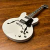 335 Electric Guitar, Semi Hollow Body, Rosewood Fretboard, White Color, 6 Strings Guitar,in stock