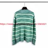 Suéteres masculinos Verde Mohair Stripe Knit Sweater Homens Mulheres Melhor Qualidade Redondo Pescoço Oversize Sweatshirtsephemeralew