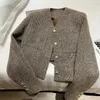 Koreansk banan Designer Luxury Womens Winter Jackets Tweed Ladies Jacka Womens Elegant High Quality Big Size Coat 240116